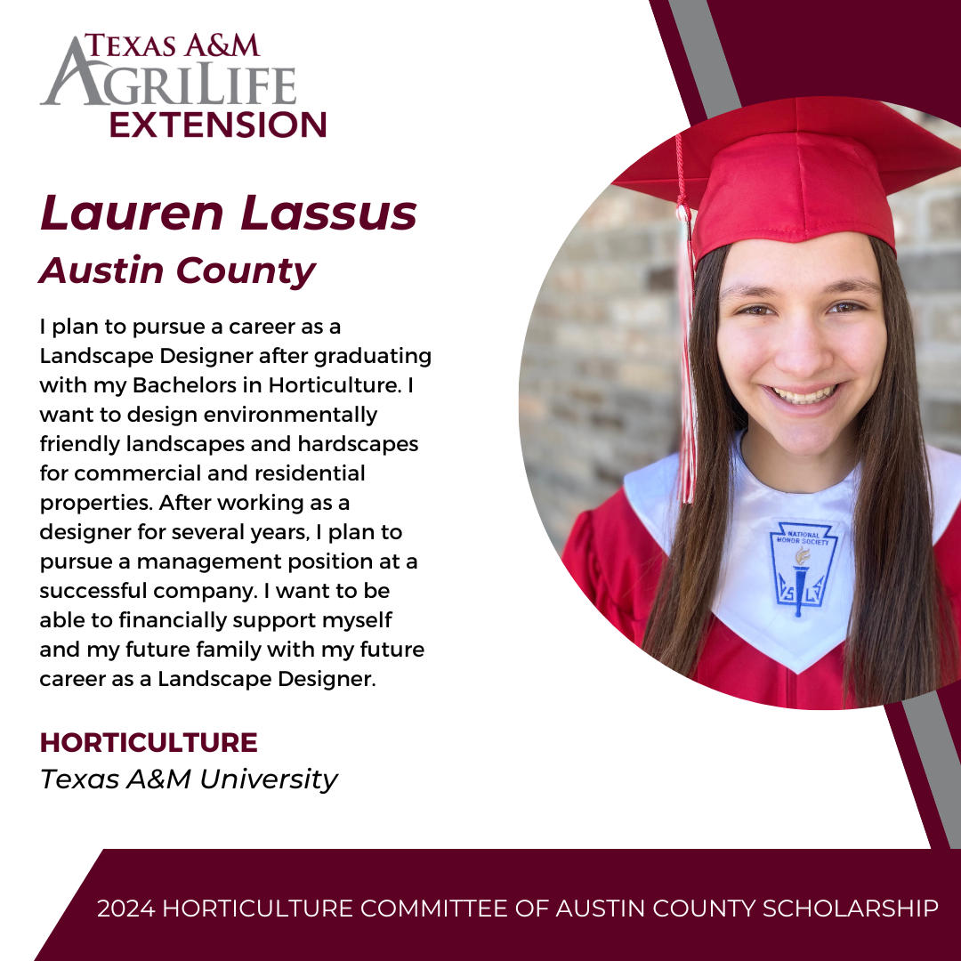 Lauren Lassus – Horticulture Scholarship Template