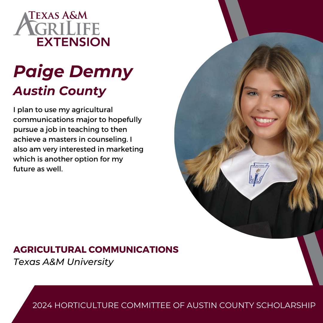 Paige Demny – Horticulture Scholarship Template